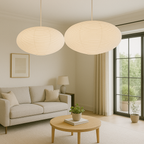 WabiLight Handmade Paper Pendant Light – Japanese Wabi-Sabi Design with Warm LED, Height Adjustable Hanging Lamp for Living Room and Dining Area 2