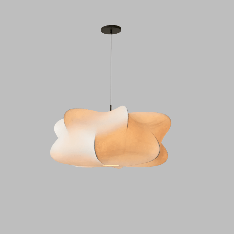 Wabi Sabi Hanging Lamp – Japanese Silk Pendant Light for Serene Atmosphere, Soft Glow, 40x20cm, 50x25cm, 60x35cm 0
