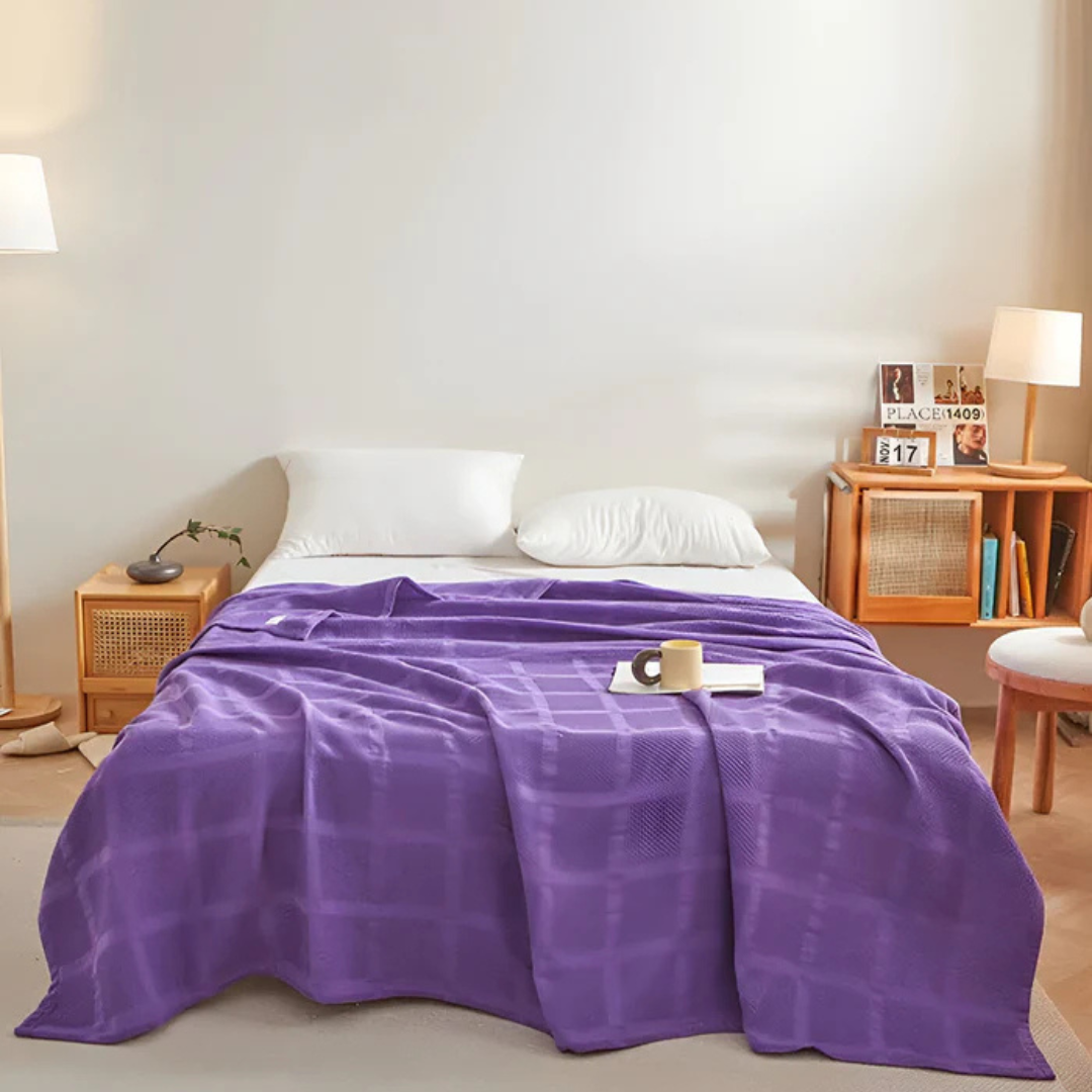 Waffle Fleece Plaid Blanket – Soft, Hypoallergenic, and Cozy for All Seasons 6