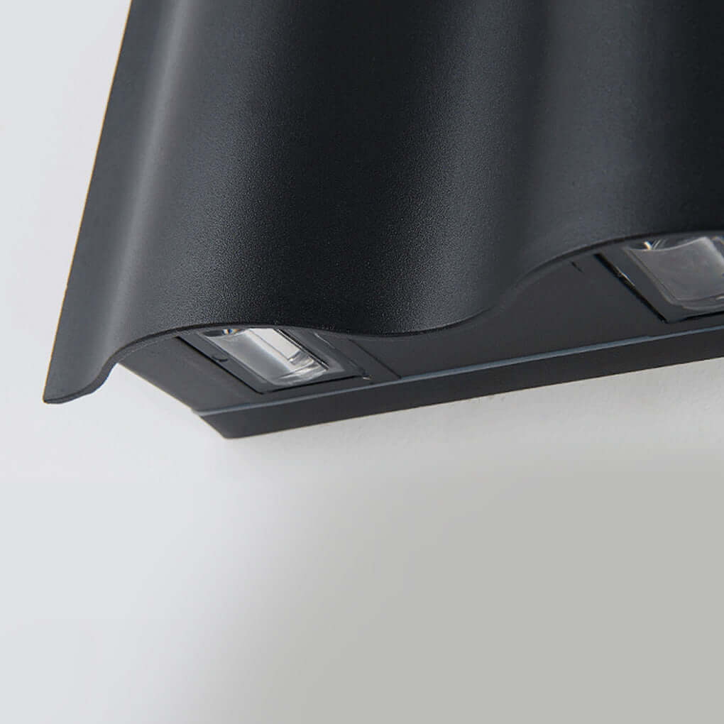 Wavy Aluminum Outdoor Wall Light – Up-Down Dual Projection, 2/4/6-Light Configurations, IP54 Rated Exterior Wall Lantern 6