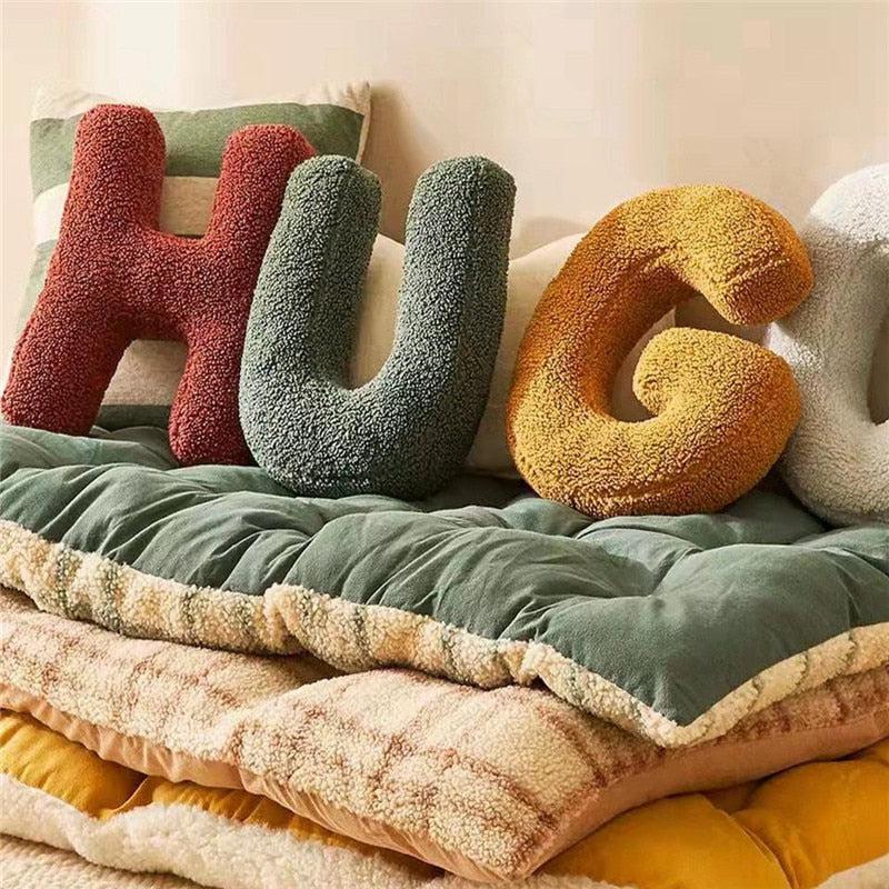 Whimsical Alphabet Letter Fleece Pillows – Soft Cotton Fleece with Polyester Fill 1