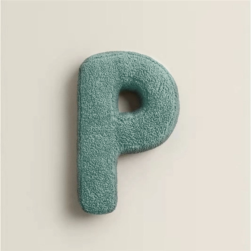 Whimsical Alphabet Letter Fleece Pillows – Soft Cotton Fleece with Polyester Fill 26