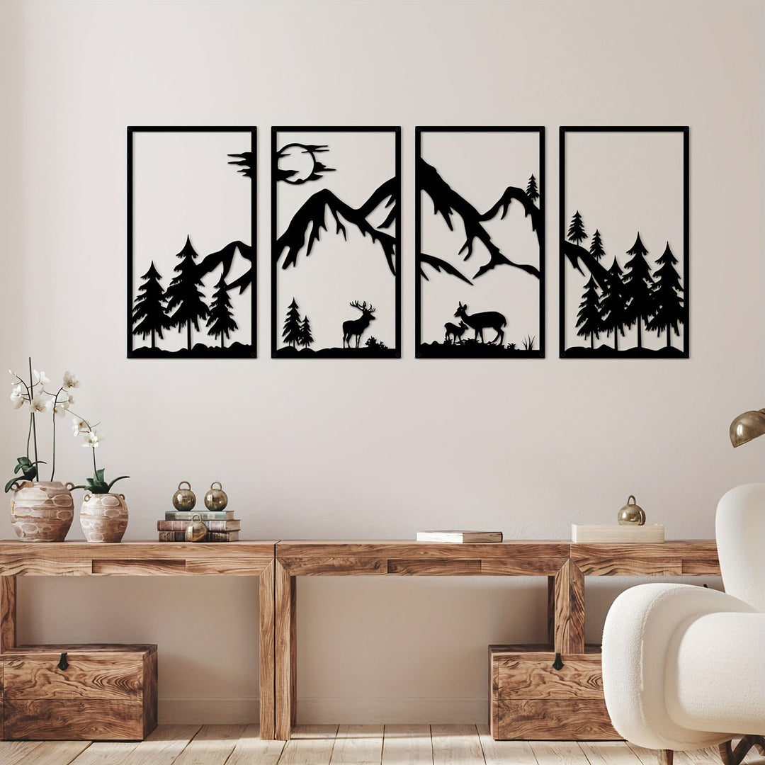 WildMont Vista Metal Wall Art Set – Nature-Inspired Mountain and Wildlife Decor 2