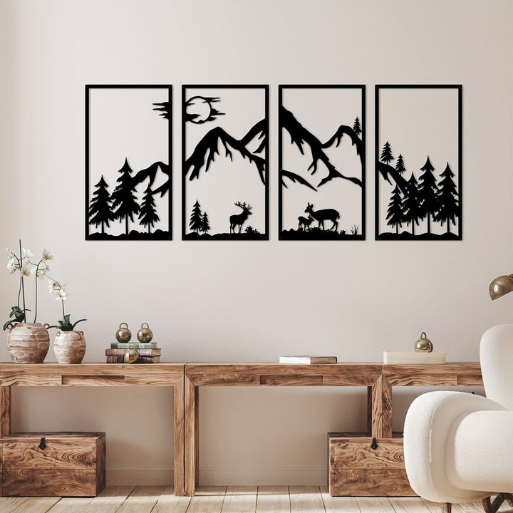 WildMont Vista Metal Wall Art Set – Nature-Inspired Mountain and Wildlife Decor 2