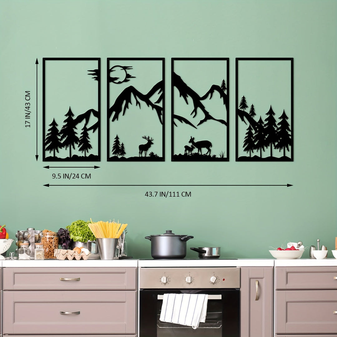 WildMont Vista Metal Wall Art Set – Nature-Inspired Mountain and Wildlife Decor 5