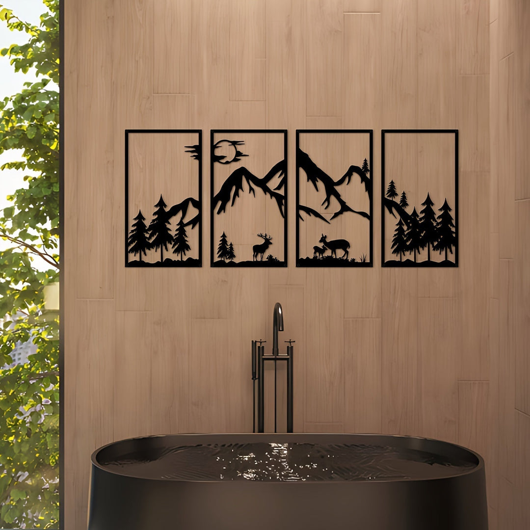 WildMont Vista Metal Wall Art Set – Nature-Inspired Mountain and Wildlife Decor 6
