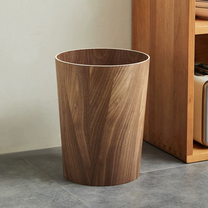 Wooden-Style Trash Bin with Rotating Lid – Modern Dual-Layer Kitchen Trash Can for Elegant Spaces 10