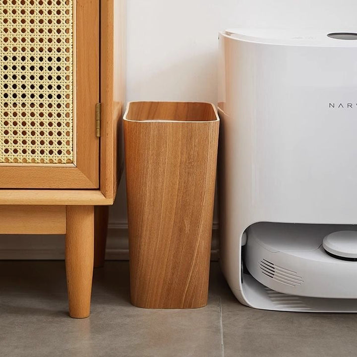 Wooden-Style Trash Bin with Rotating Lid – Modern Dual-Layer Kitchen Trash Can for Elegant Spaces 7