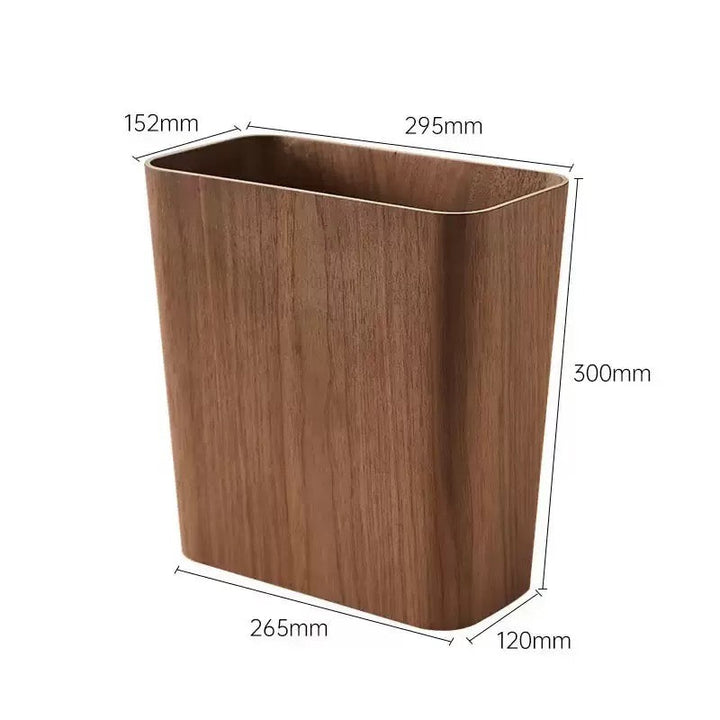 Wooden-Style Trash Bin with Rotating Lid – Modern Dual-Layer Kitchen Trash Can for Elegant Spaces 8
