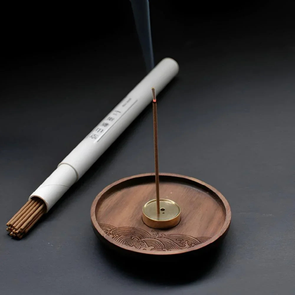 Wooden Incense Holder with Copper Insert, Ash Catching Bowl, Ideal for Incense Sticks and Cones, Meditation and Ritual Use 2