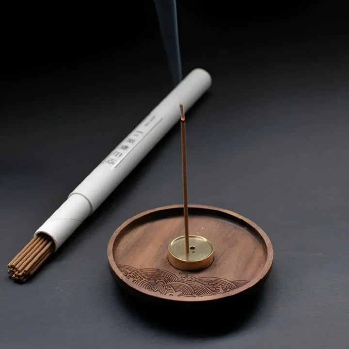 Wooden Incense Holder with Copper Insert, Ash Catching Bowl, Ideal for Incense Sticks and Cones, Meditation and Ritual Use 2