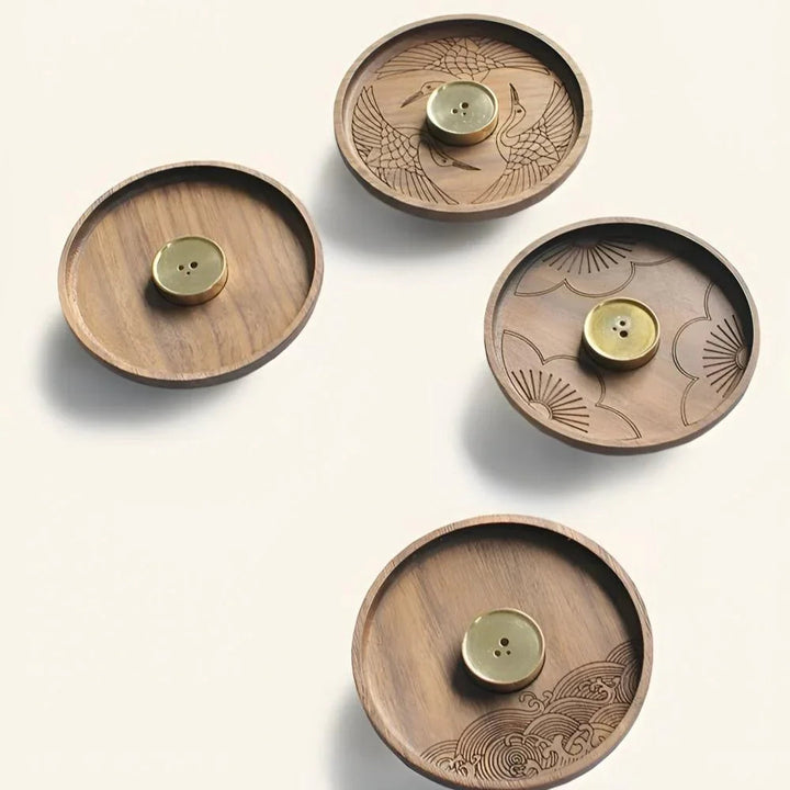 Wooden Incense Holder with Copper Insert, Ash Catching Bowl, Ideal for Incense Sticks and Cones, Meditation and Ritual Use 4